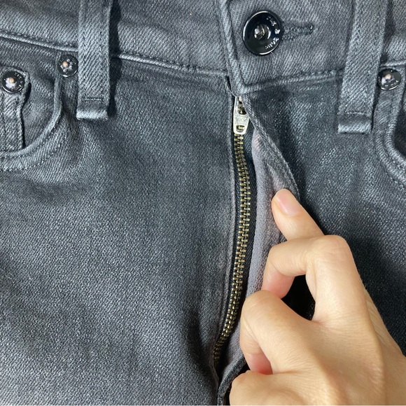 Rag & Bone Women's Nina High Rise Coated Black Ankle Skinny Jeans 28 Cotton - Picture 6 of 15